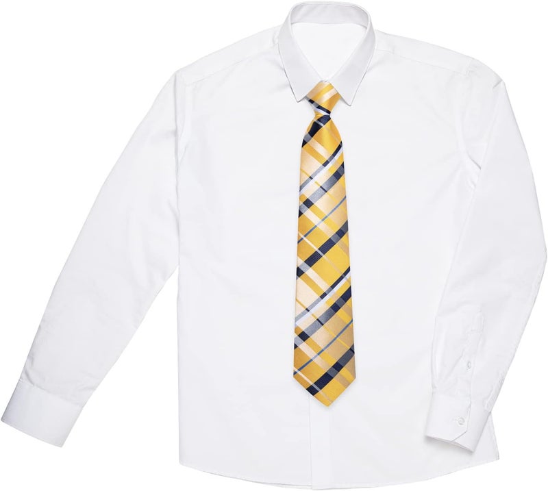 DiBanGu 2PCS Set for Father and Son Tie Silk Mens and Boys Adjustable Necktie & Pocket Square Cufflinks Kids Pre-tied Necktie - Image 3